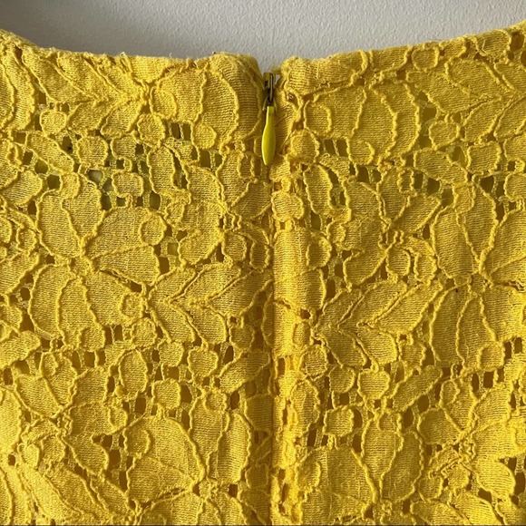 J. Crew Factory Yellow Lace Cap Sleeve Dress sz 0 - Picture 8 of 10